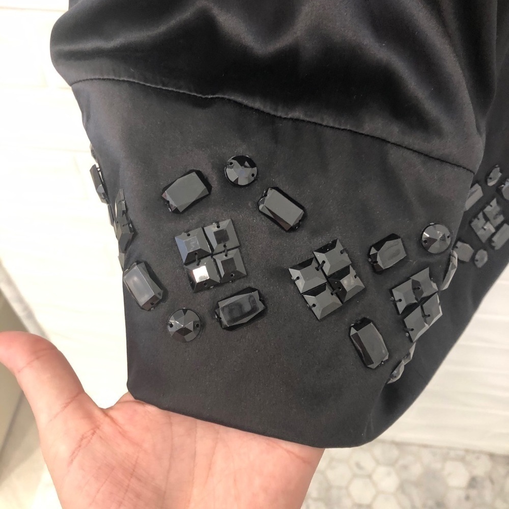 YUMI Kim black silk dress embellished beads - Picture 5 of 7